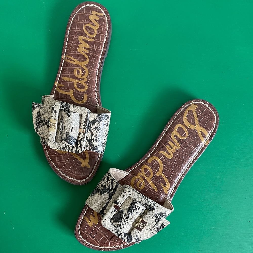 Sam Edelman snakeskin slides
